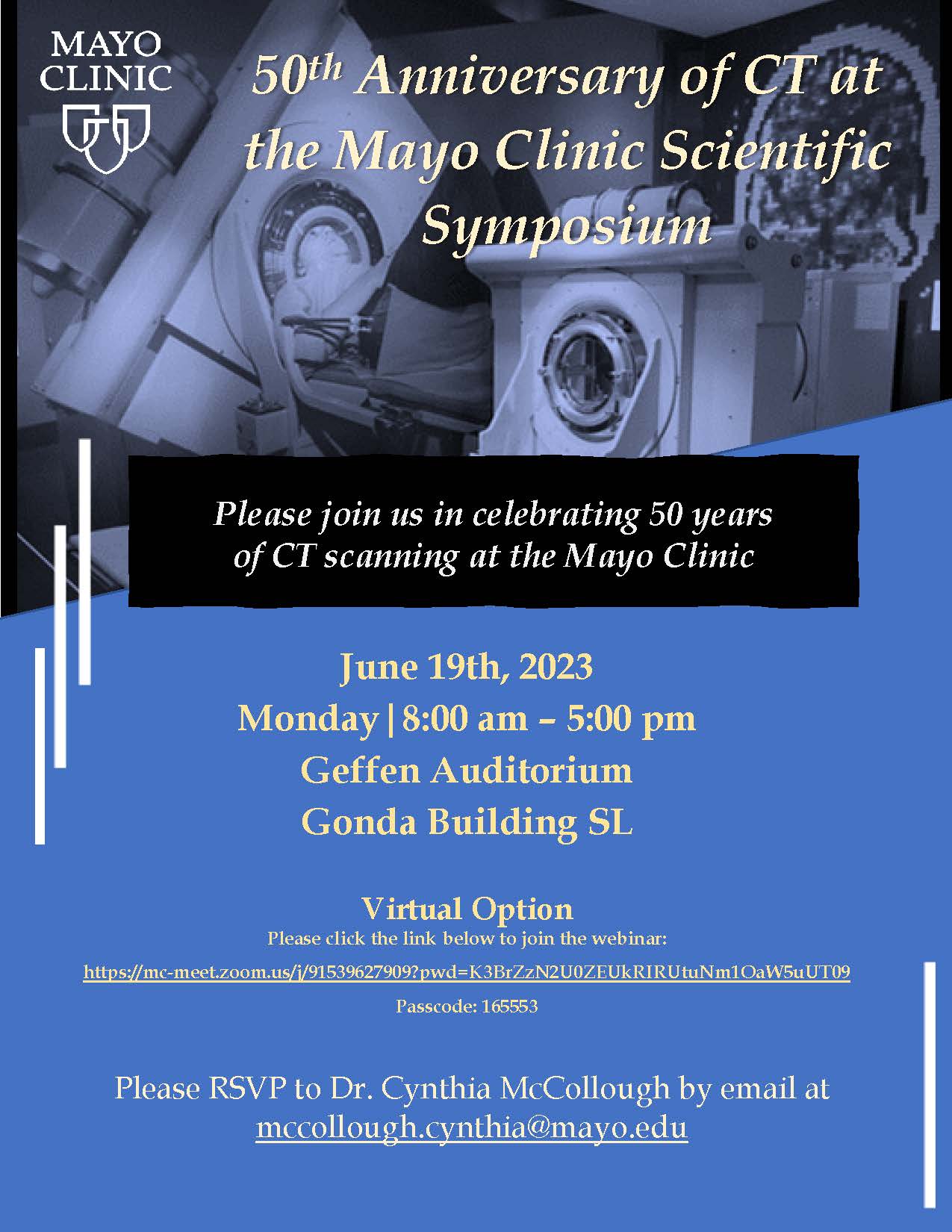 Read more about the article Scientific Symposium:  50thAnniversary of CT at the MAYO CLINIC